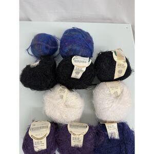 Lot of 10 Balls Berroco Furz Eyelash Yarn 3801, 3822, 3806, 3834 Soft Fuzzy Wool